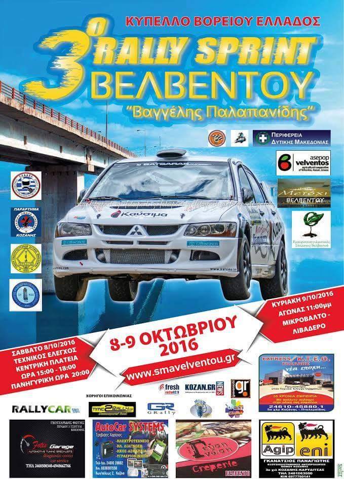 3o Rally Sprint Βελβεντού 2016: Συμμετοχές